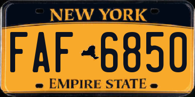 NY license plate FAF6850