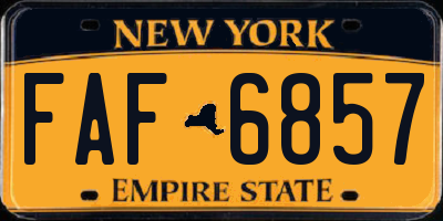 NY license plate FAF6857