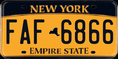 NY license plate FAF6866