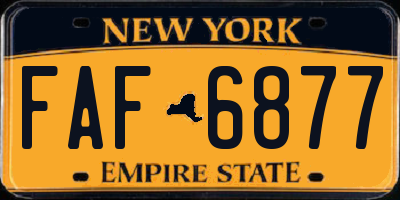 NY license plate FAF6877