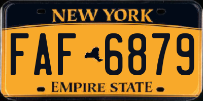 NY license plate FAF6879