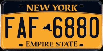 NY license plate FAF6880
