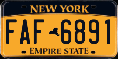 NY license plate FAF6891