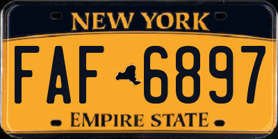 NY license plate FAF6897