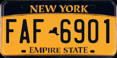 NY license plate FAF6901