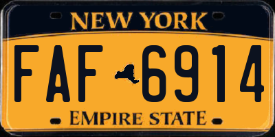 NY license plate FAF6914