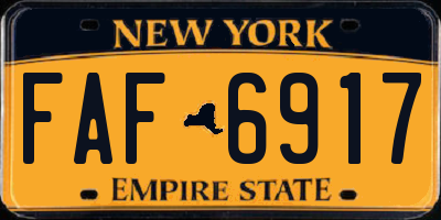 NY license plate FAF6917