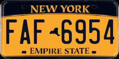 NY license plate FAF6954