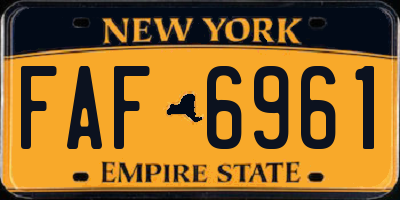 NY license plate FAF6961