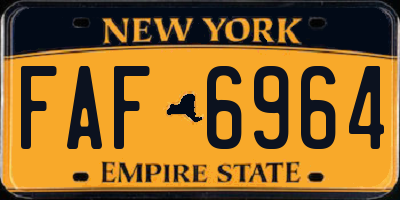 NY license plate FAF6964