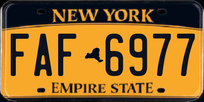 NY license plate FAF6977