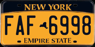 NY license plate FAF6998