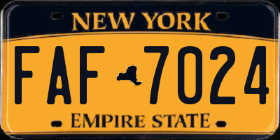 NY license plate FAF7024