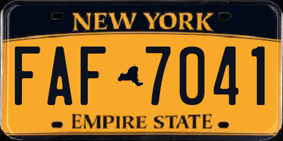 NY license plate FAF7041