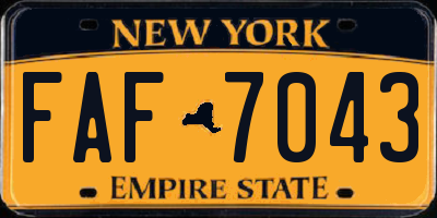 NY license plate FAF7043