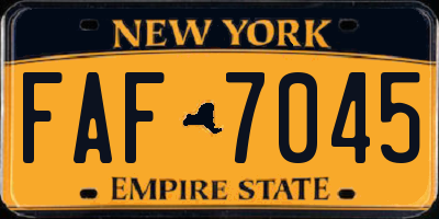NY license plate FAF7045