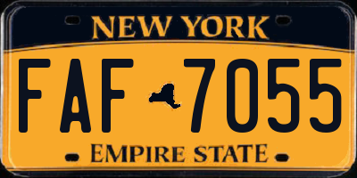 NY license plate FAF7055