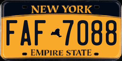 NY license plate FAF7088