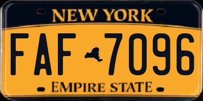 NY license plate FAF7096