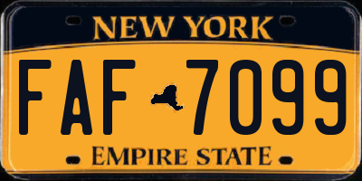 NY license plate FAF7099