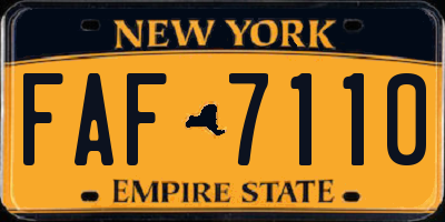 NY license plate FAF7110