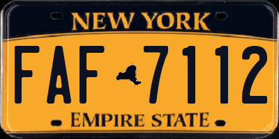 NY license plate FAF7112