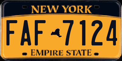 NY license plate FAF7124