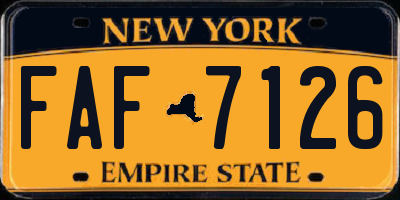 NY license plate FAF7126