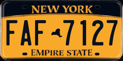 NY license plate FAF7127