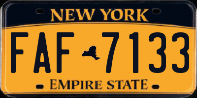 NY license plate FAF7133