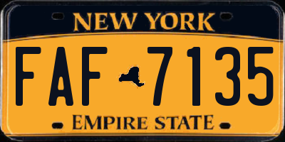 NY license plate FAF7135