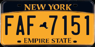 NY license plate FAF7151