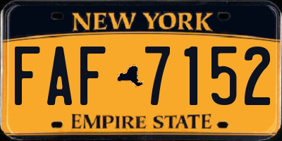 NY license plate FAF7152
