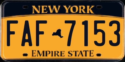 NY license plate FAF7153