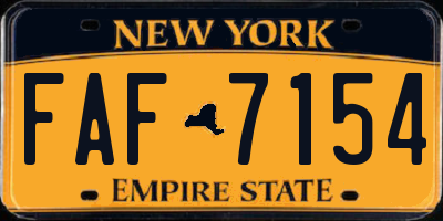 NY license plate FAF7154