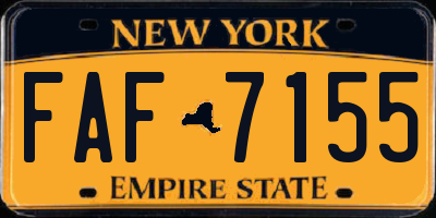 NY license plate FAF7155