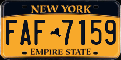 NY license plate FAF7159