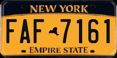 NY license plate FAF7161