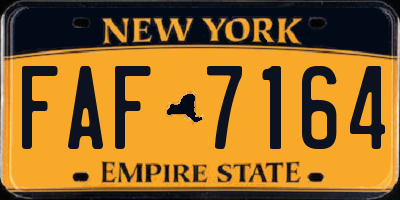 NY license plate FAF7164