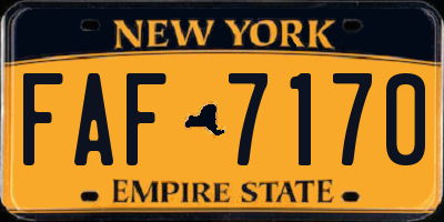 NY license plate FAF7170