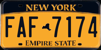 NY license plate FAF7174