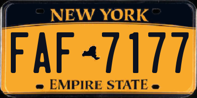 NY license plate FAF7177