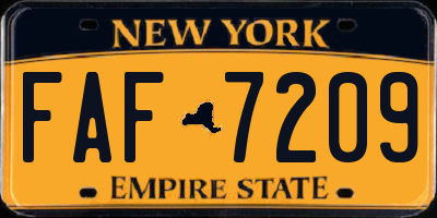 NY license plate FAF7209