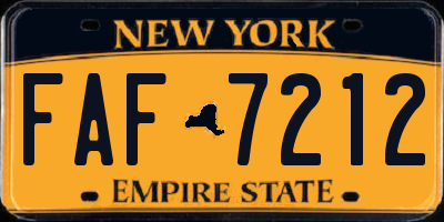 NY license plate FAF7212
