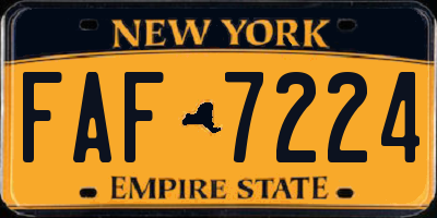 NY license plate FAF7224