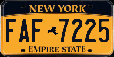 NY license plate FAF7225