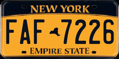 NY license plate FAF7226