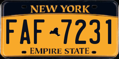 NY license plate FAF7231