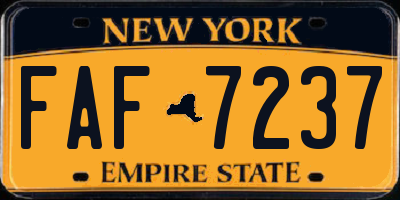 NY license plate FAF7237