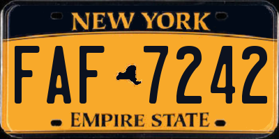 NY license plate FAF7242